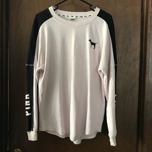 Light pink and black PINK sweater